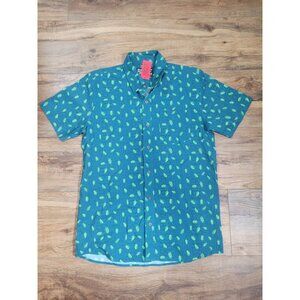 Rouge Brewery Small Button Down Short Sleeve Shirt Hops Pattern